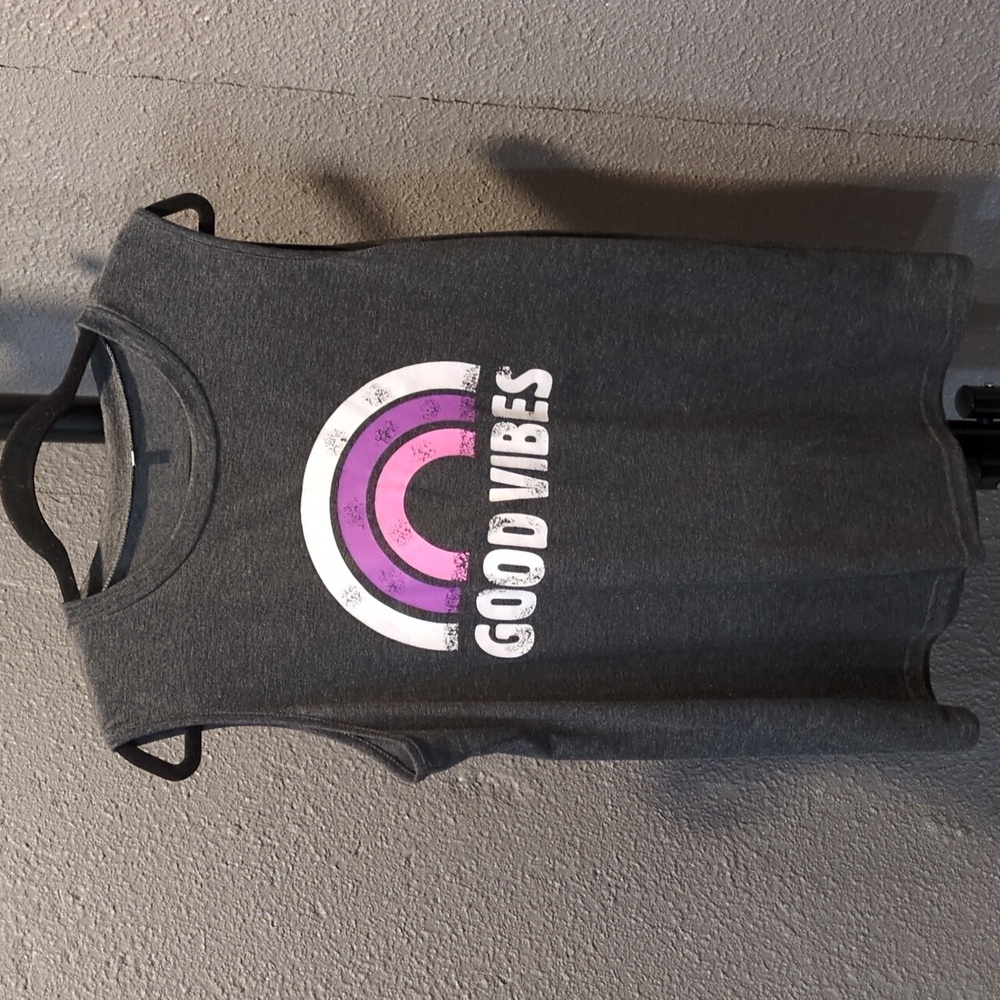 Gray Good Vibes Sleeveless T-shirt